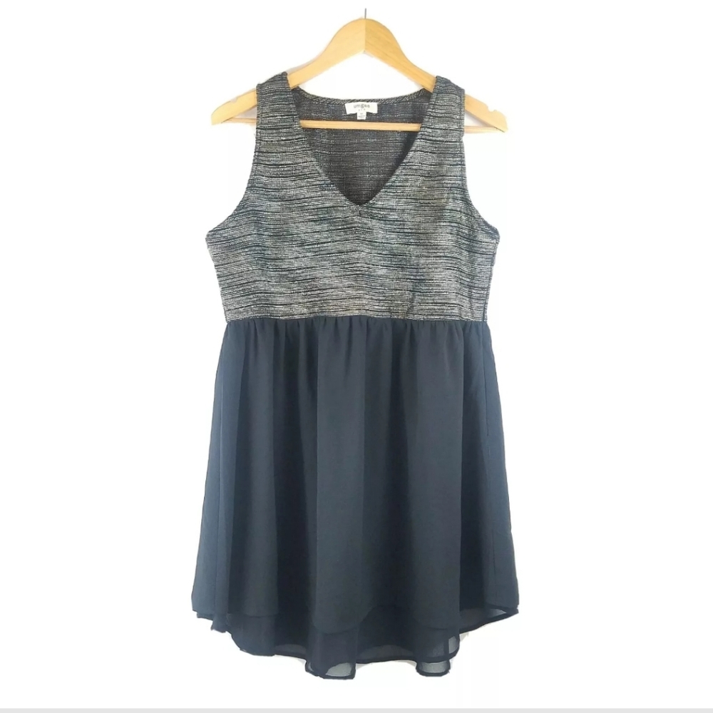 UMGEE Black Gold Flirty Babydoll Sleeveless Dress
